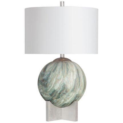 SOLACE SPHERE MOUNTED WOOD TABLE LAMP