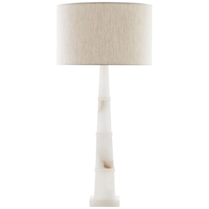 ALABASTRO WHITE ALABASTER STONE TABLE LAMP