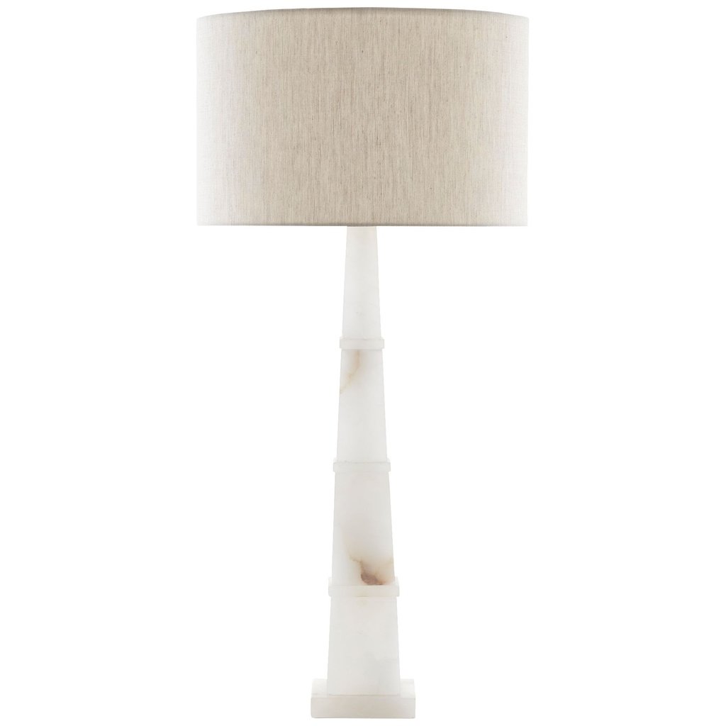 245_image1 ALABASTRO WHITE ALABASTER STONE TABLE LAMP