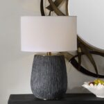 AGED BLACK TABLE LAMP