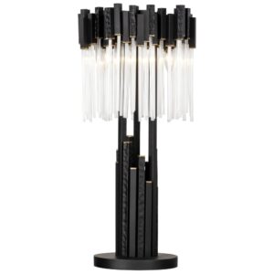 MATTE BLACK FRENCH GOLD TABLE LAMP