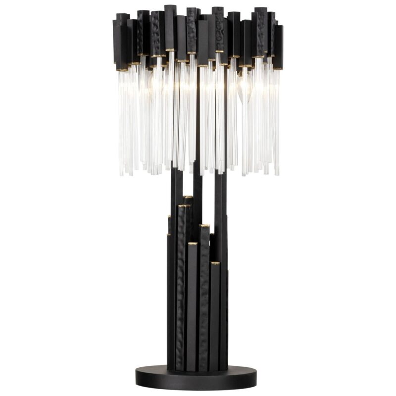 MATTE BLACK FRENCH GOLD TABLE LAMP