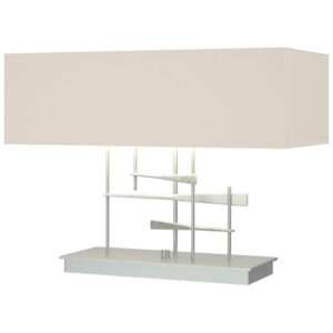 FLAX SHADE VINTAGE PLATINUM TABLE LAMP