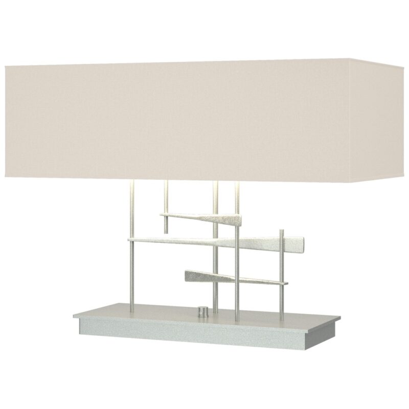 FLAX SHADE VINTAGE PLATINUM TABLE LAMP