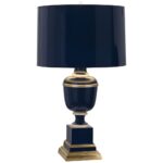 COBALT AND NATURAL BRASS TABLE LAMP