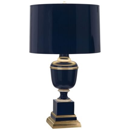 COBALT AND NATURAL BRASS TABLE LAMP