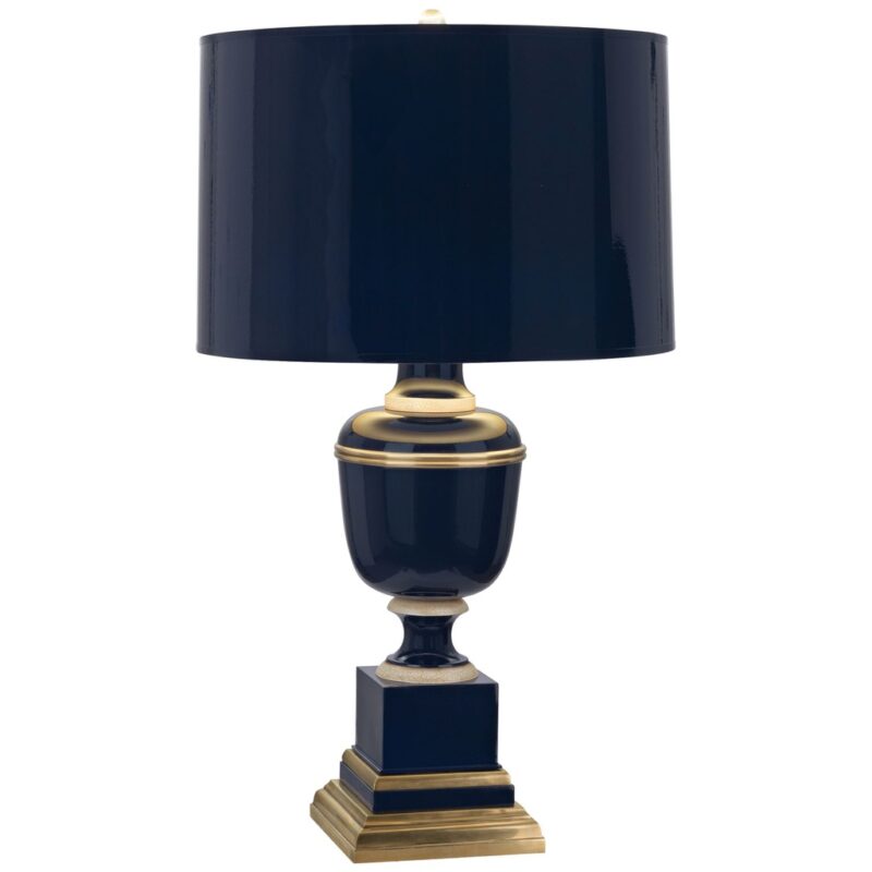 COBALT AND NATURAL BRASS TABLE LAMP