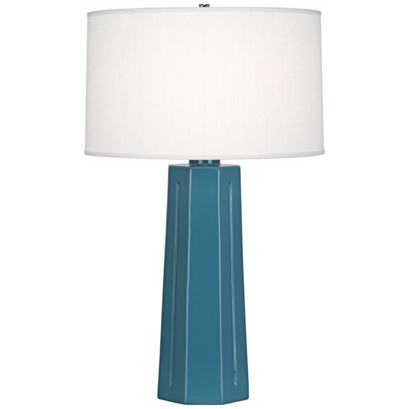 MODERN CERAMIC STEEL BLUE TABLE LAMP