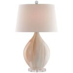 OPAL AMBER OVAL CERAMIC TABLE LAMP