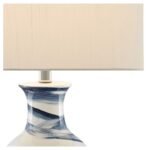 WHITE AND BLUE PORCELAIN TABLE LAMP