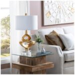 MODERN SCULPTURAL GOLD TABLE LAMP
