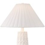 PLEATED SHADE MODERN WHITE TABLE LAMP