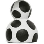 BLACK AND WHITE PAPIER MACHE TABLE LAMP