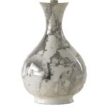 CERAMIC JAR WHITE AND PLATINUM TABLE LAMP