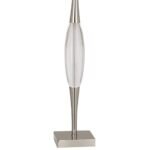 NICKEL AND CRYSTAL TABLE LAMP WITH PEARL SHADE