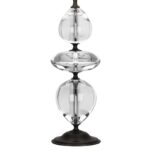 DEEP PATINA BRONZE AND CLEAR CRYSTAL TABLE LAMP