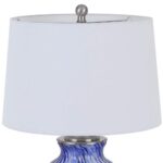 SKY BLUE ART GLASS JAR TABLE LAMP