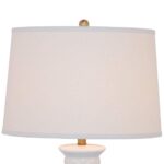 CREAM CRACKLED GLAZE PORCELAIN VASE TABLE LAMP