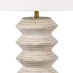MODERN COASTAL WHITE WOOD TABLE LAMP