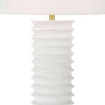 MODERN WHITE METAL COLUMN TABLE LAMP