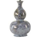 GLOSS BLUE MIST GRAY CERAMIC TABLE LAMP