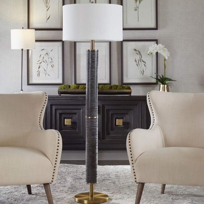 SUMMIT RUSTIC CARVED FLOOR LAMP