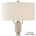 COASTAL RUSTIC PICKLED WOOD FLOOR LAMP