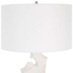 SCULPTURAL WHITE STONE TABLE LAMP