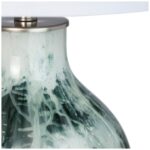 CRESTVIEW AZURE GREEN AND WHITE GLASS TABLE LAMP