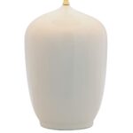 GLOSSY CREAM WHITE PORCELAIN TABLE LAMP