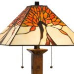 WOOD ART GLASS TABLE LAMP