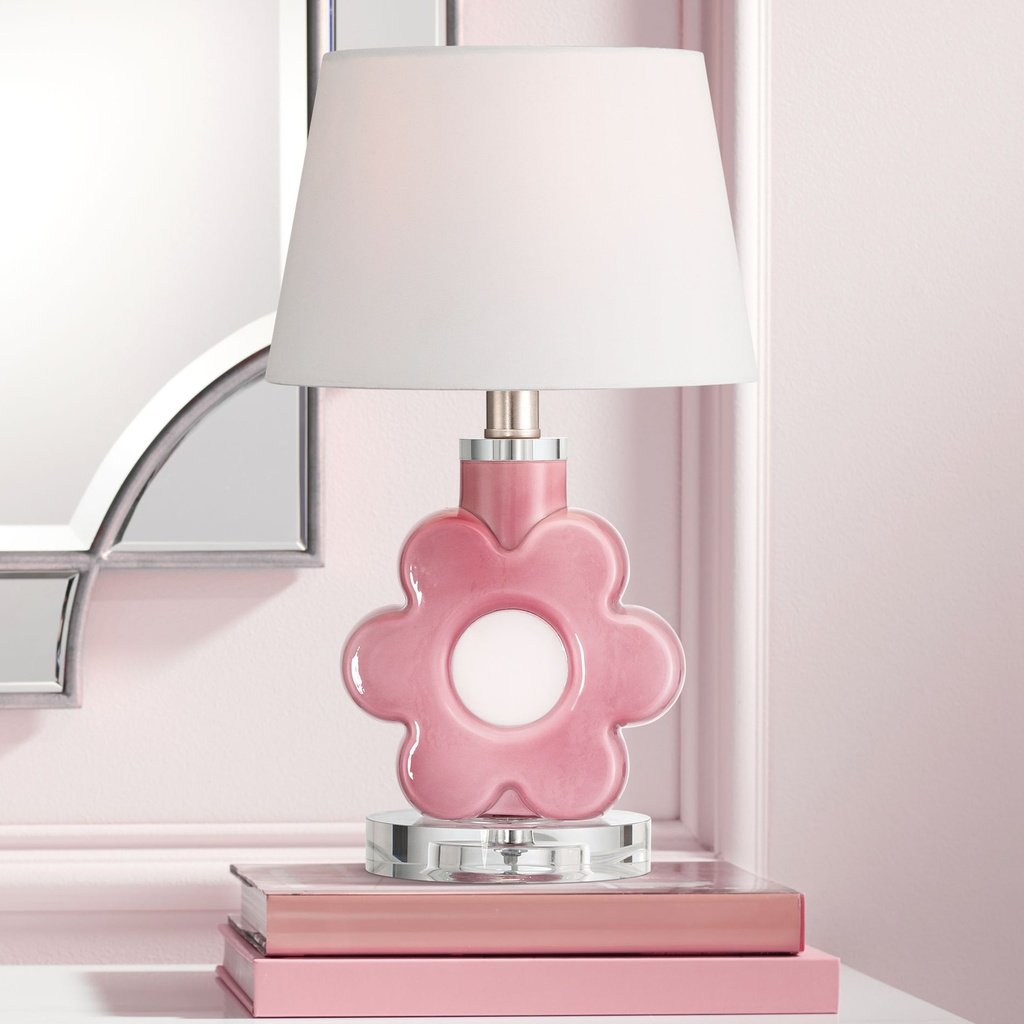 335_image3 PINK GLASS FLOWER TABLE LAMP