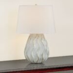 BRASS AND CERAMIC SEA SALT TABLE LAMP