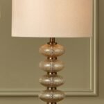 BRASS AND GLASS TABLE LAMP