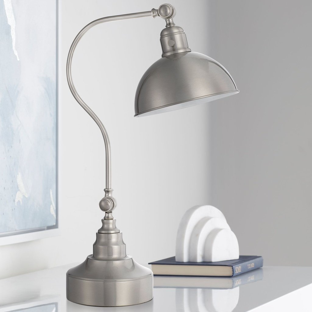 372_image2 BRUSHED STEEL ADJUSTABLE DOWNBRIDGE DESK TABLE LAMP