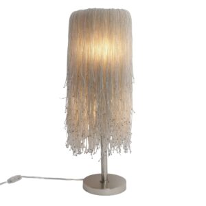 CRYSTAL LIGHT IN POLISHED NICKEL TABLE LAMP