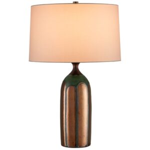 CUPRUM CERAMIC GREEN AND COPPER TABLE LAMP
