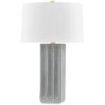 AGED BRASS CERAMIC GRANITE TABLE LAMP
