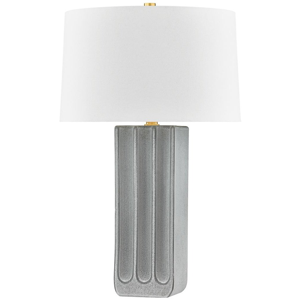 378_image1 AGED BRASS CERAMIC GRANITE TABLE LAMP