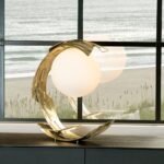 BRASS TABLE LAMP WITH OPAL GLASS