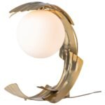 BRASS TABLE LAMP WITH OPAL GLASS