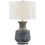 GRAY AND BLUE TABLE LAMP
