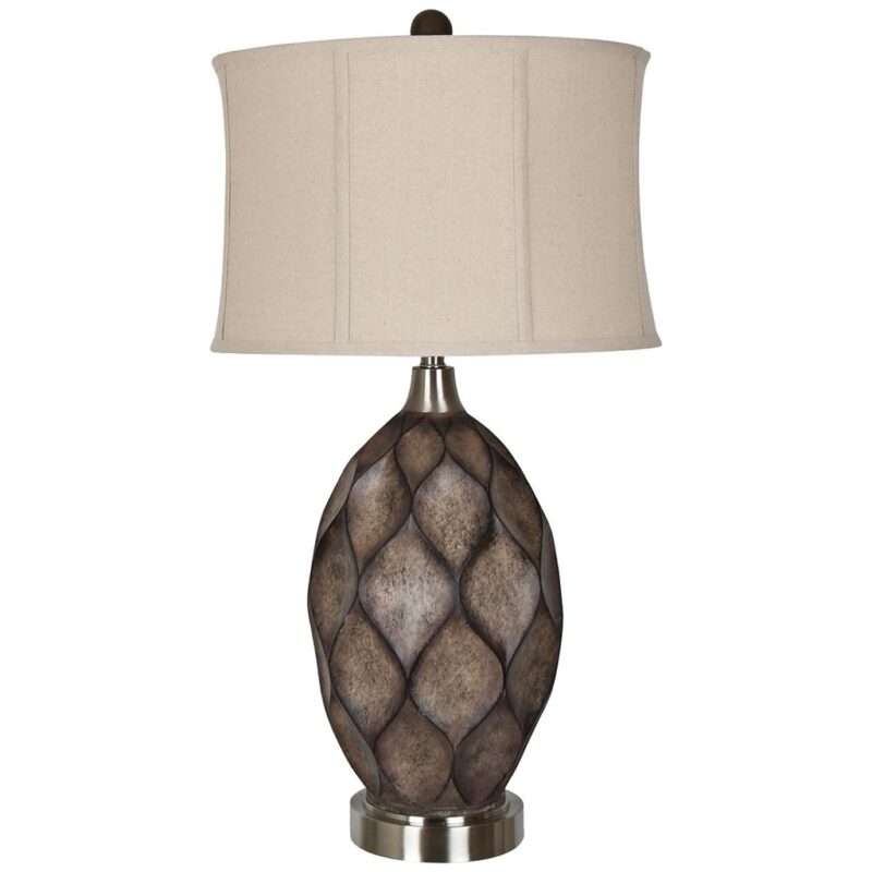 KIMBALL CARVED WOOD TABLE LAMP
