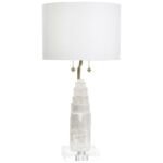 JASPER HIGH WHITE AND CLEAR TABLE LAMP