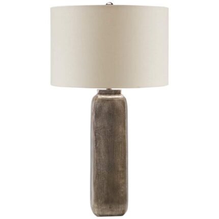 MORSE OXIDIZED NICKEL ALUMINUM TABLE LAMP