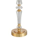 HIGH BRASS AND CRYSTAL TABLE LAMP