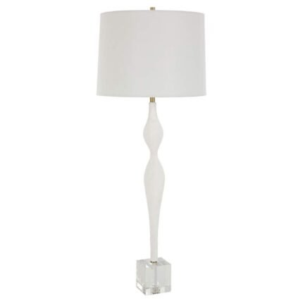 MODERN SCULPTURE WHITE CERAMIC TABLE LAMP