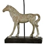 DAPPLE GRAY HORSE FIGURINE TABLE LAMP