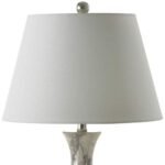 CERAMIC JAR WHITE AND PLATINUM TABLE LAMP