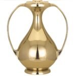 BRASS METAL 2 HANDLE JUG TABLE LAMP